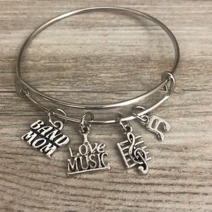 Band Mom Charm Bangle Bracelet